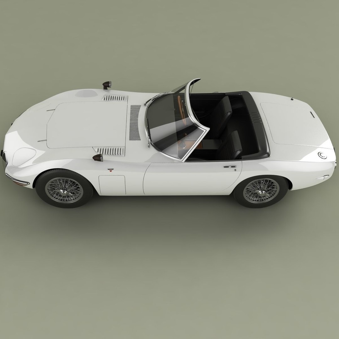 Toyota 2000GT Cabrio 3D Model – High Poly Antique Car, FBX, OBJ - View 8