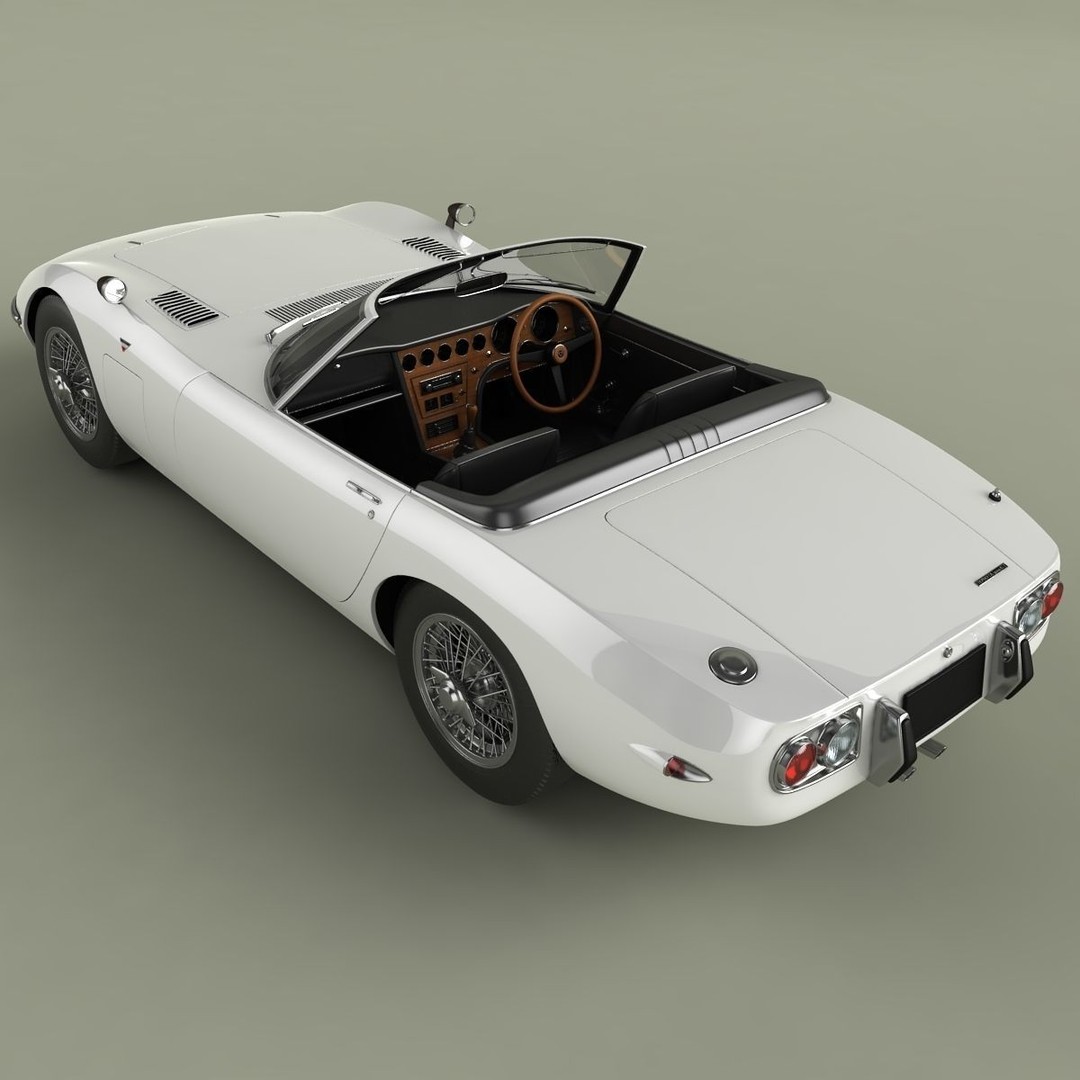 Toyota 2000GT Cabrio 3D Model – High Poly Antique Car, FBX, OBJ - View 9