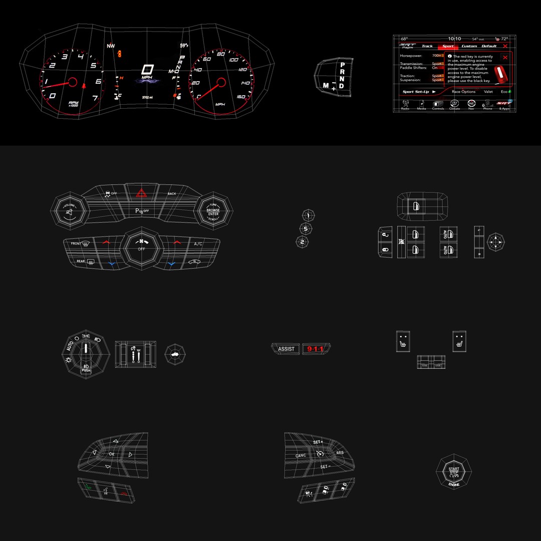 Dodge Charger R/T 2015 3D Model – High Poly Muscle Car with Detailed Interior