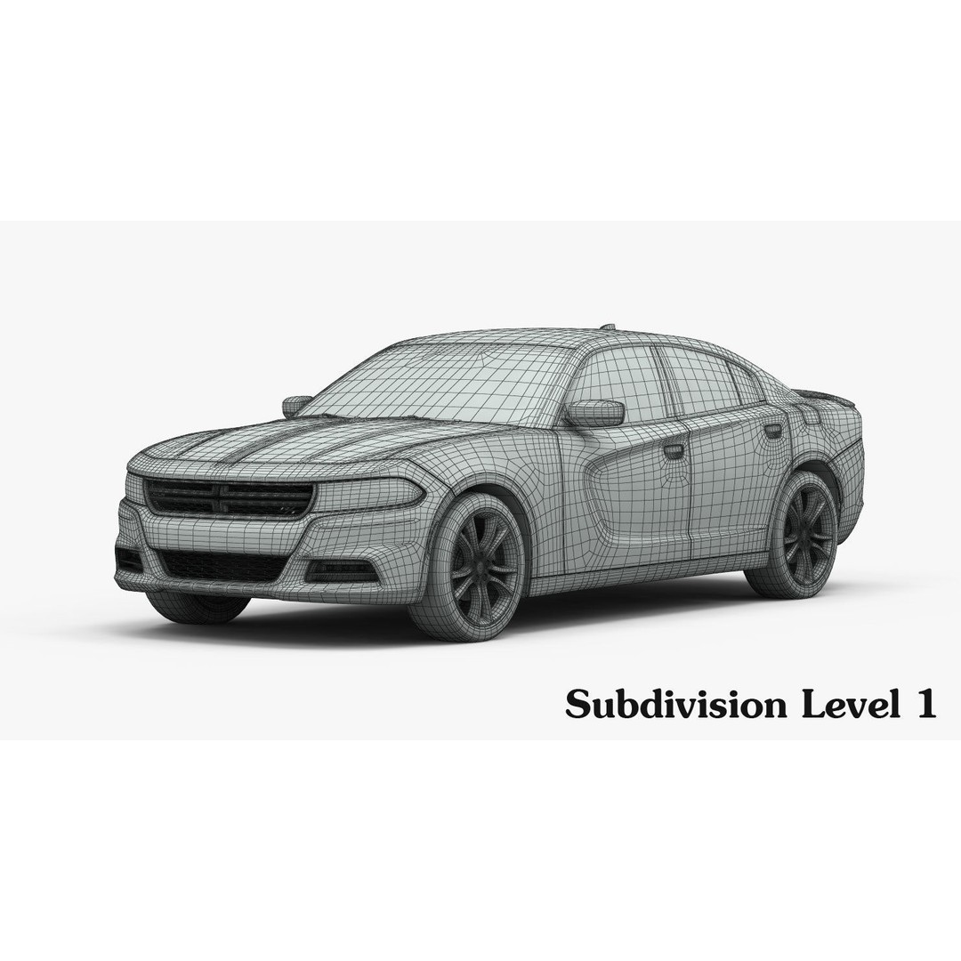 Dodge Charger R/T 2015 3D Model – High Poly Muscle Car with Detailed Interior - View 23
