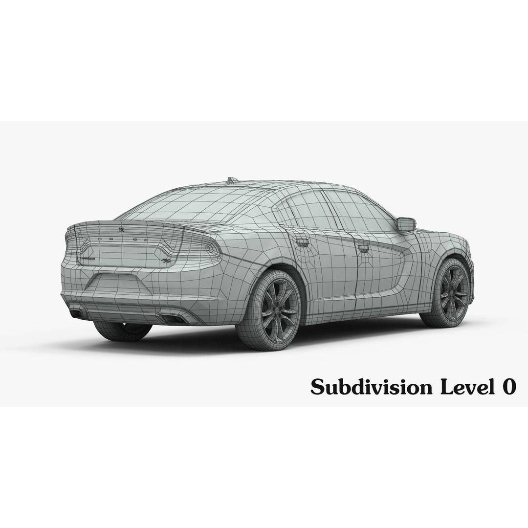 Dodge Charger R/T 2015 3D Model – High Poly Muscle Car with Detailed Interior - View 24