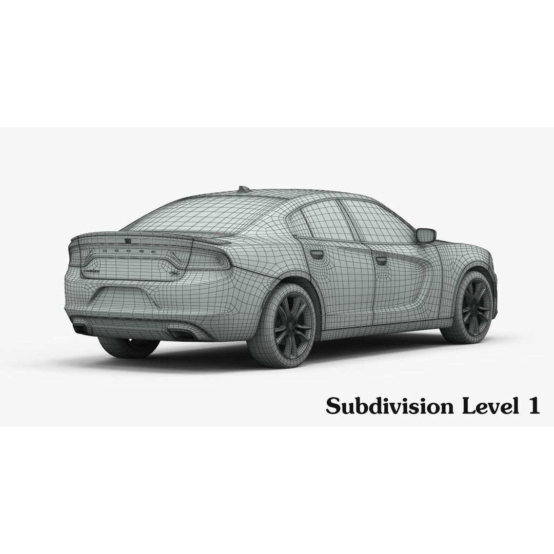Dodge Charger R/T 2015 3D Model – High Poly Muscle Car with Detailed Interior - View 25