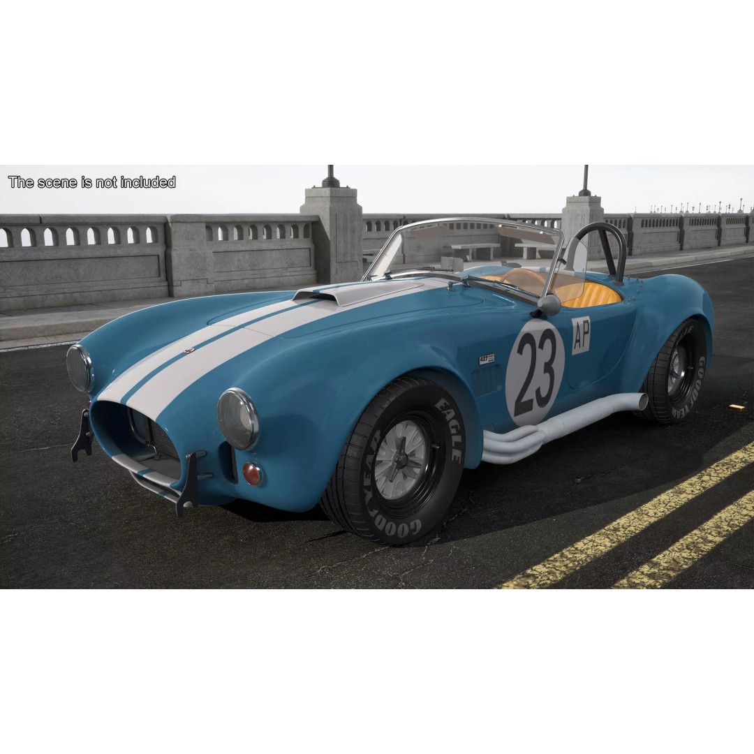 AC Shelby Cobra 1965 3D Model – High Poly Vintage Sports Car, FBX - View 3