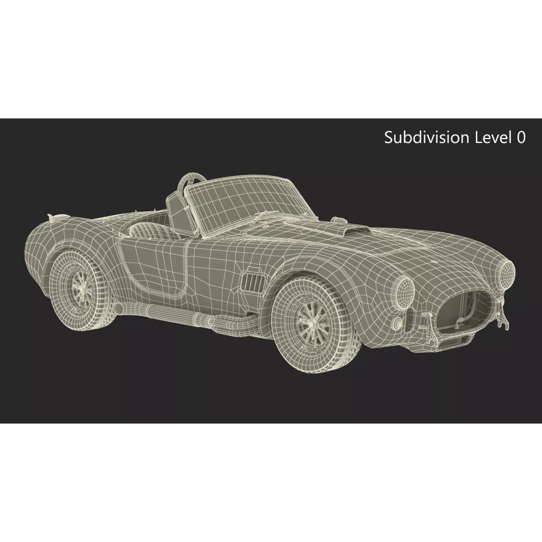 AC Shelby Cobra 1965 3D Model – High Poly Vintage Sports Car, FBX - View 36