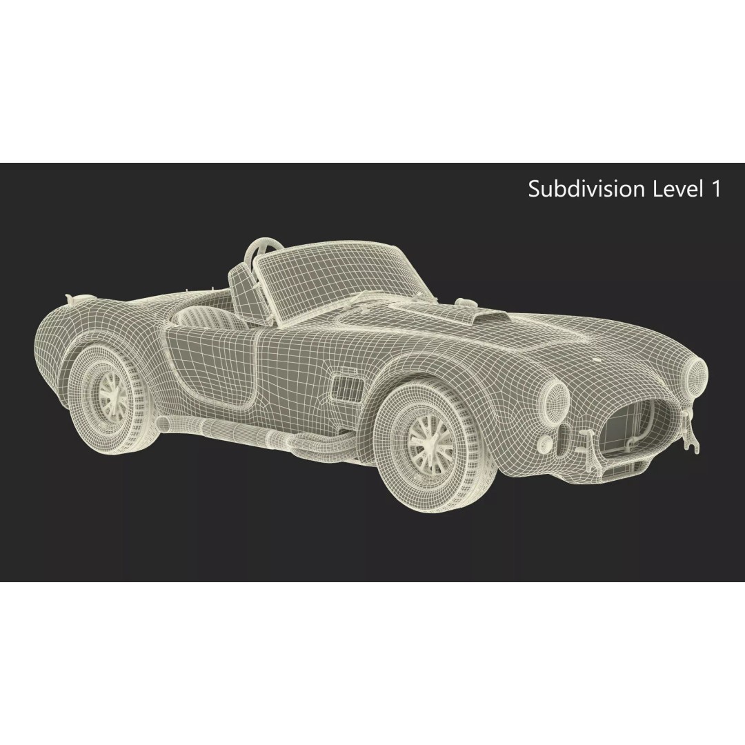 AC Shelby Cobra 1965 3D Model – High Poly Vintage Sports Car, FBX - View 37