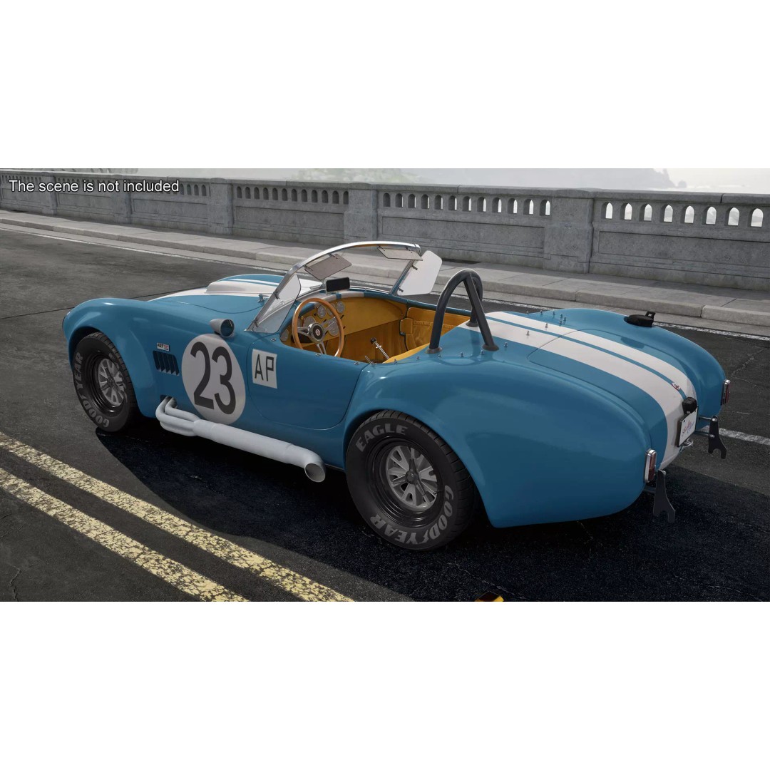 AC Shelby Cobra 1965 3D Model – High Poly Vintage Sports Car, FBX - View 4