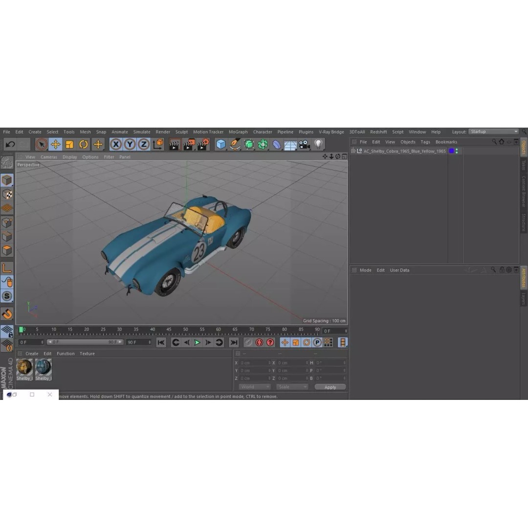 AC Shelby Cobra 1965 3D Model – High Poly Vintage Sports Car, FBX - View 42