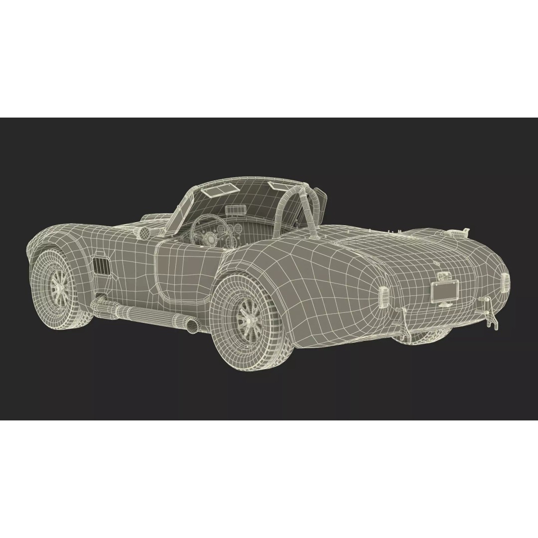 AC Shelby Cobra 1965 3D Model – High Poly Vintage Sports Car, FBX - View 45
