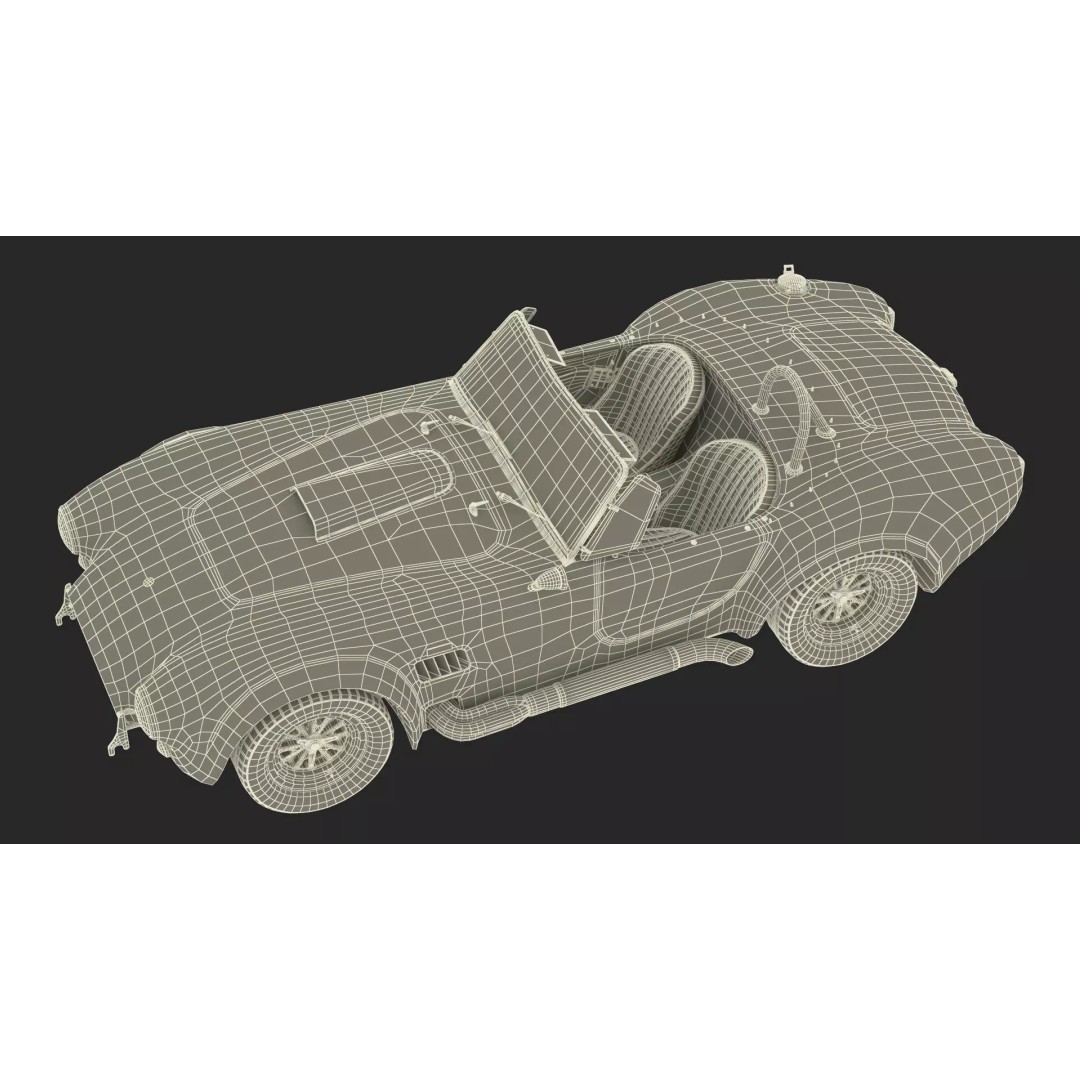 AC Shelby Cobra 1965 3D Model – High Poly Vintage Sports Car, FBX - View 46