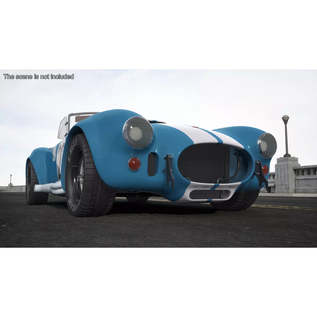 AC Shelby Cobra 1965 3D Model – High Poly Vintage Sports Car, FBX - View 6
