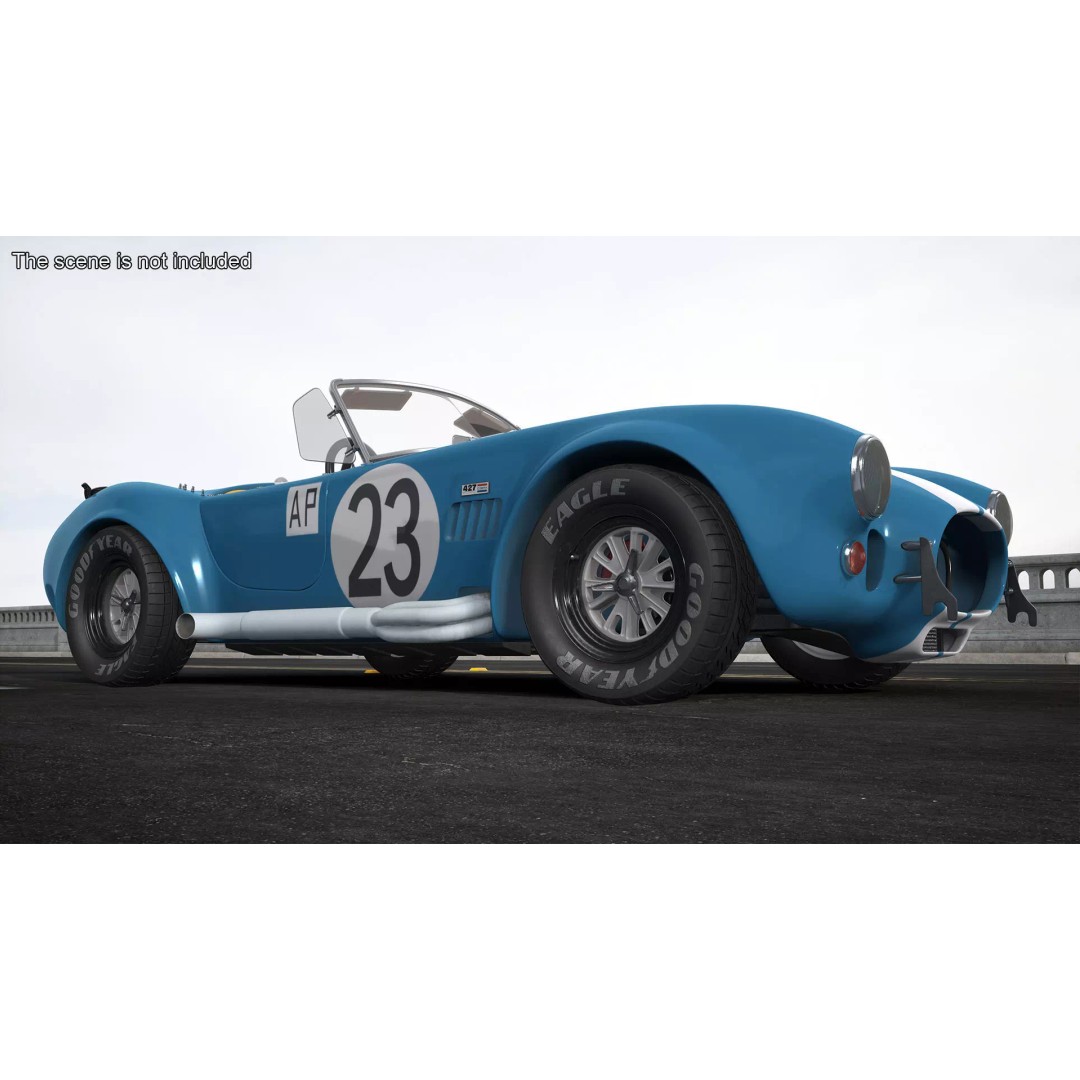AC Shelby Cobra 1965 3D Model – High Poly Vintage Sports Car, FBX - View 7