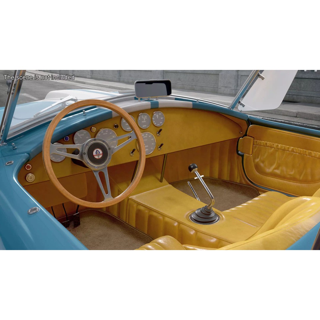 AC Shelby Cobra 1965 3D Model – High Poly Vintage Sports Car, FBX - View 8