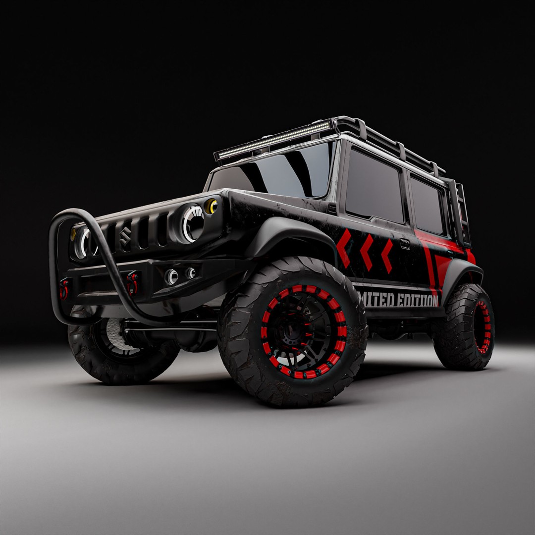 Suzuki Jimny 5-Door 3D Model – Rugged SUV Game Asset, PBR, FBX - View 3