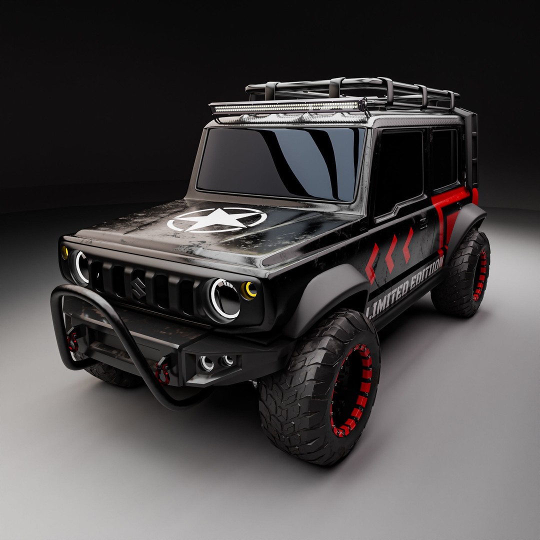 Suzuki Jimny 5-Door 3D Model – Rugged SUV Game Asset, PBR, FBX - View 5