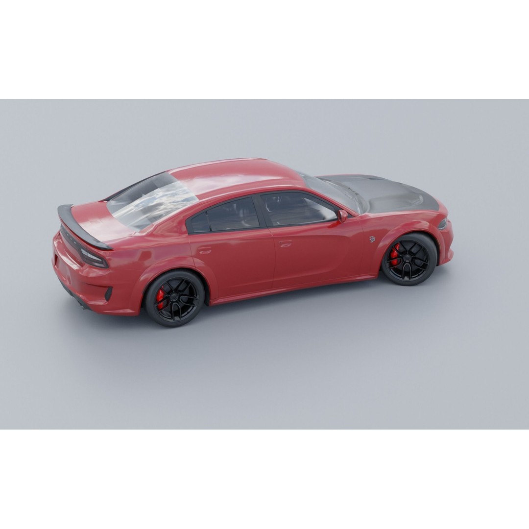 Dodge Charger Hellcat 3D Model – Low Poly Game Asset, PBR Textures - View 10