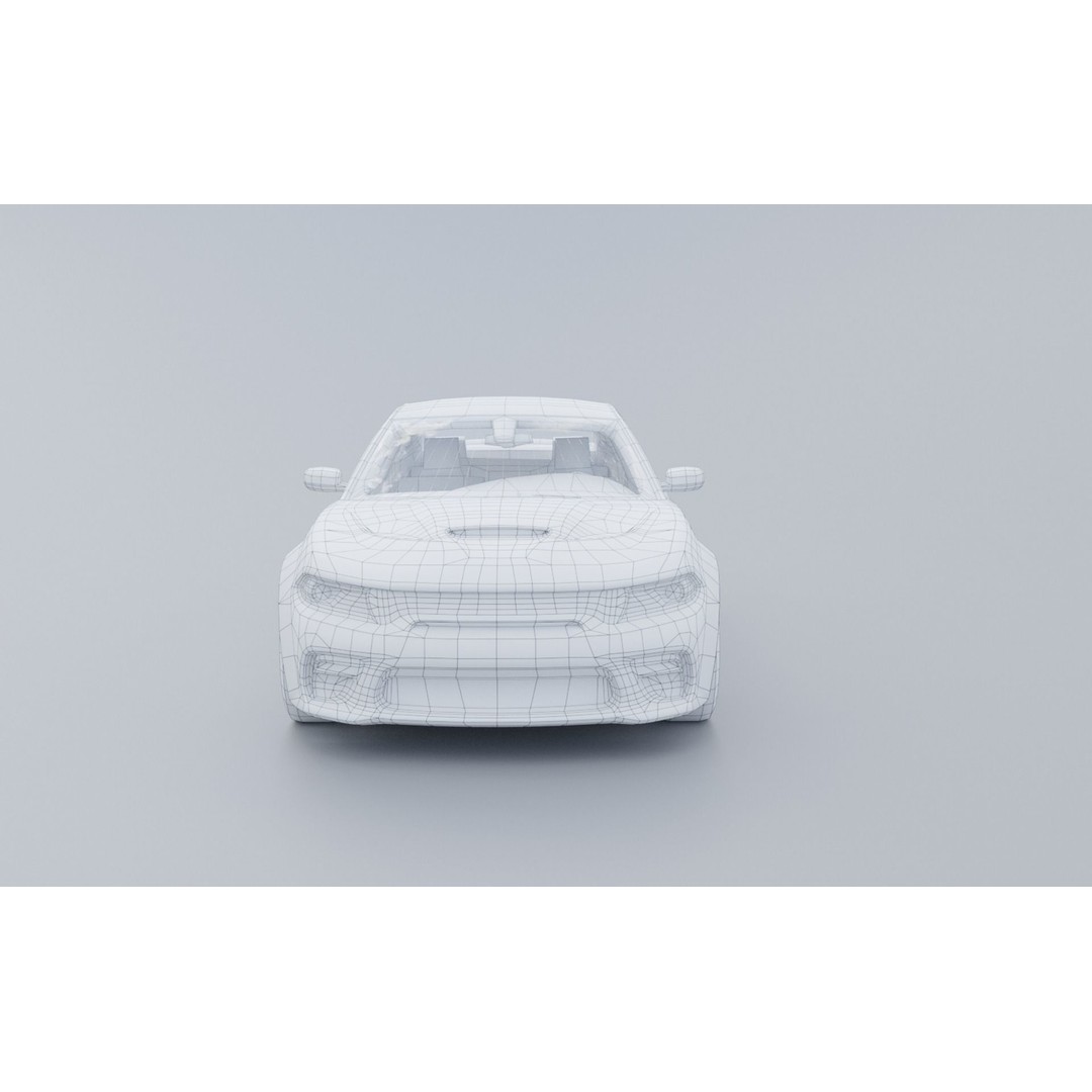 Dodge Charger Hellcat 3D Model – Low Poly Game Asset, PBR Textures - View 11