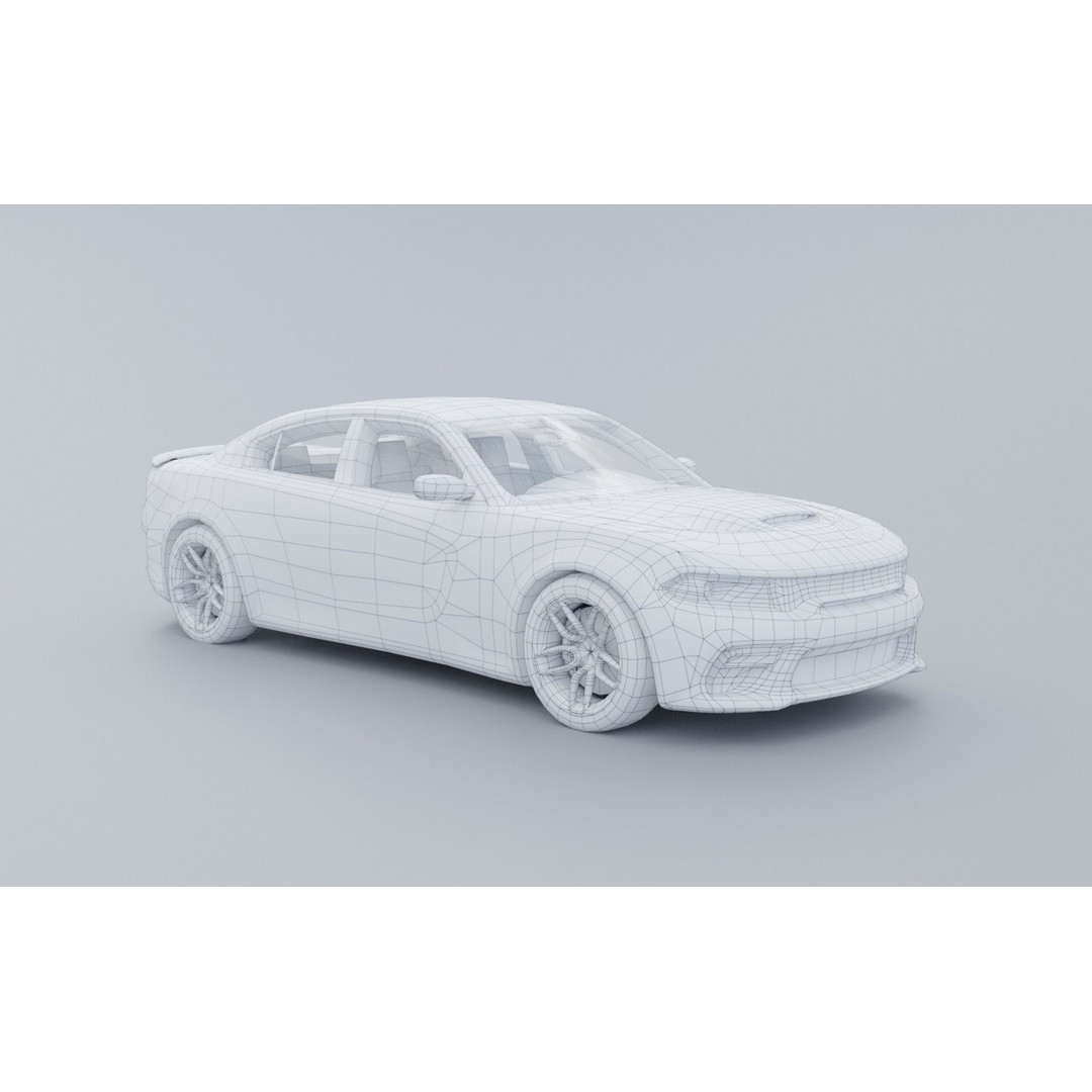 Dodge Charger Hellcat 3D Model – Low Poly Game Asset, PBR Textures - View 12