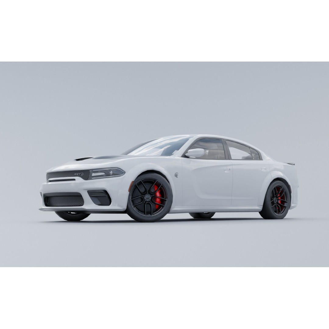 Dodge Charger Hellcat 3D Model – Low Poly Game Asset, PBR Textures - View 3