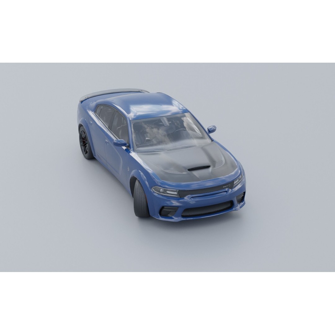 Dodge Charger Hellcat 3D Model – Low Poly Game Asset, PBR Textures - View 7