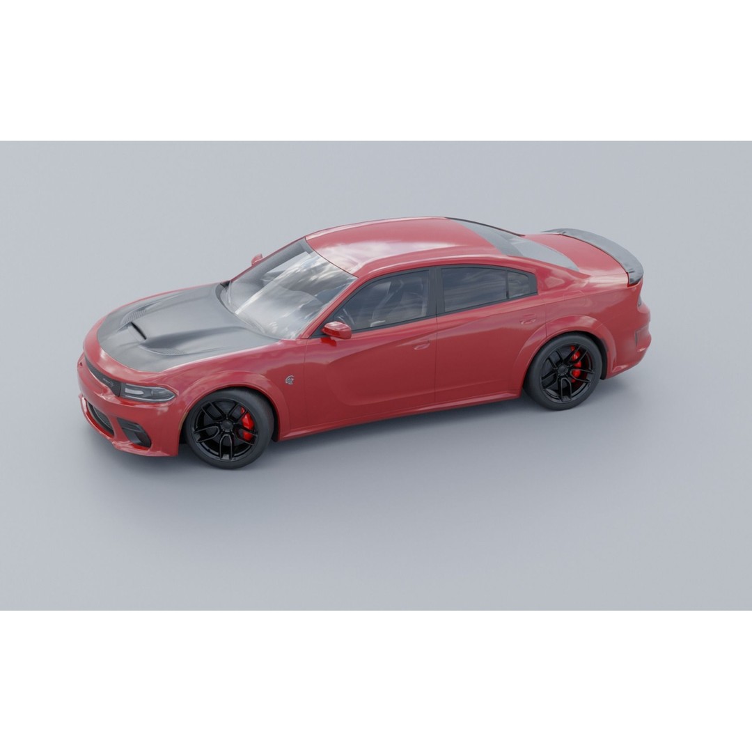 Dodge Charger Hellcat 3D Model – Low Poly Game Asset, PBR Textures - View 9