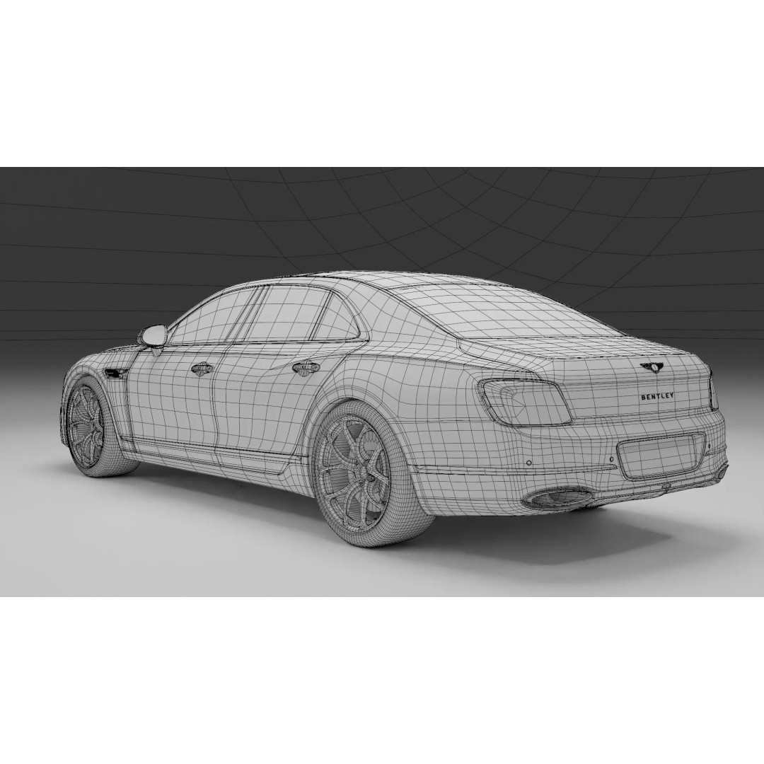 Bentley Flying Spur 3D Model – High Detail Rigged Luxury Car, Blender, FBX, OBJ