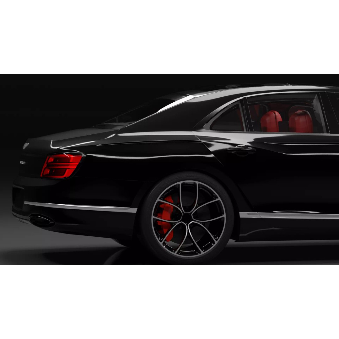 Bentley Flying Spur 3D Model – High Detail Rigged Luxury Car, Blender, FBX, OBJ - View 12