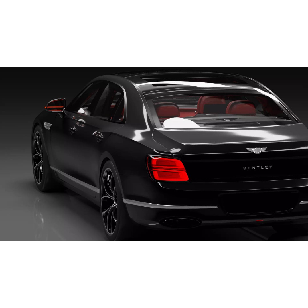 Bentley Flying Spur 3D Model – High Detail Rigged Luxury Car, Blender, FBX, OBJ - View 16