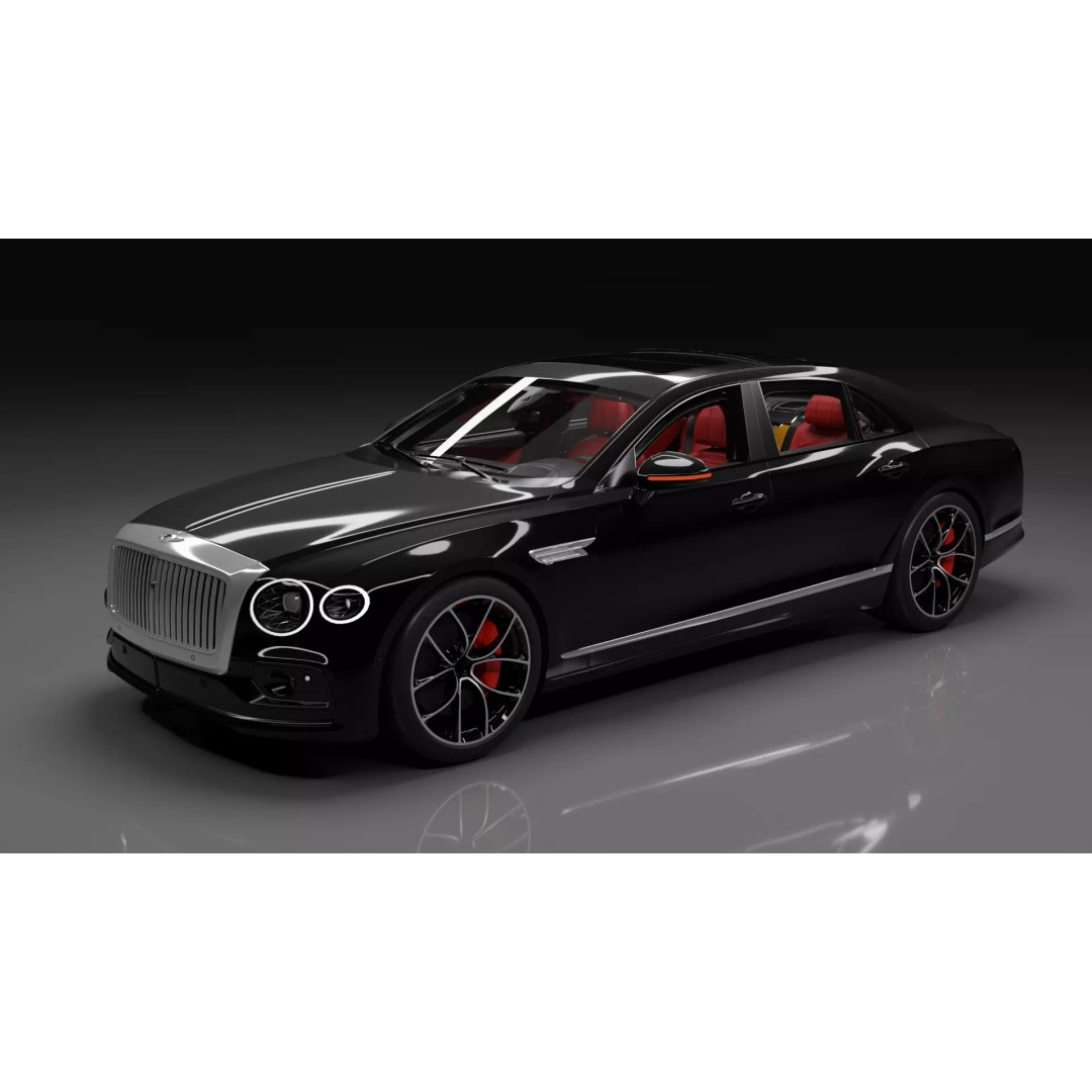 Bentley Flying Spur 3D Model – High Detail Rigged Luxury Car, Blender, FBX, OBJ - View 2