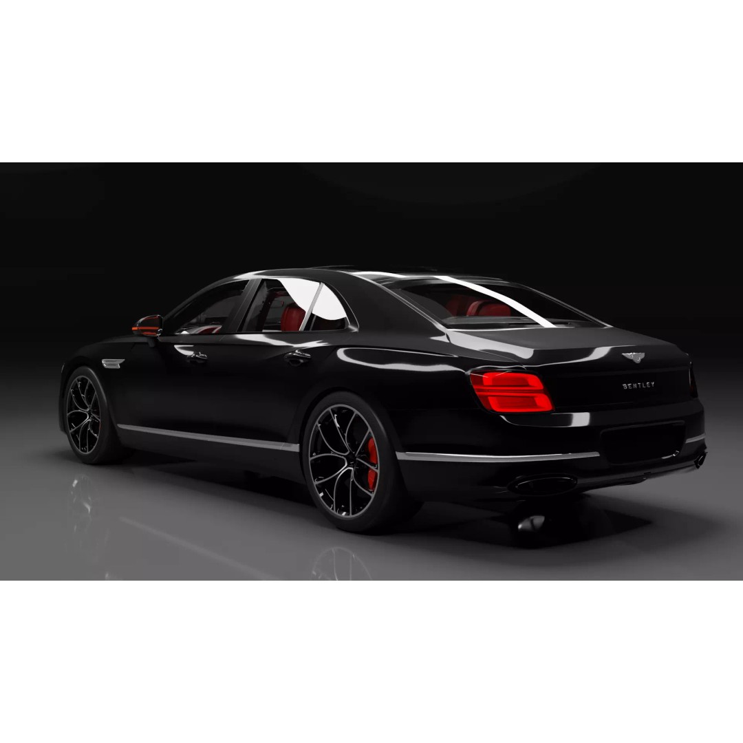 Bentley Flying Spur 3D Model – High Detail Rigged Luxury Car, Blender, FBX, OBJ - View 3