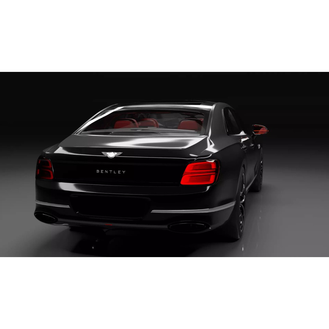 Bentley Flying Spur 3D Model – High Detail Rigged Luxury Car, Blender, FBX, OBJ - View 4