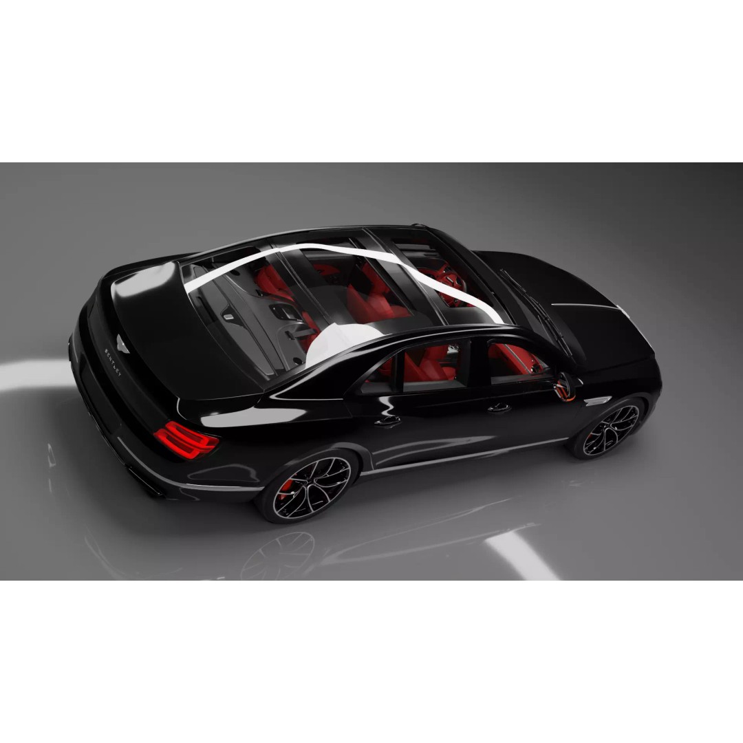Bentley Flying Spur 3D Model – High Detail Rigged Luxury Car, Blender, FBX, OBJ - View 8