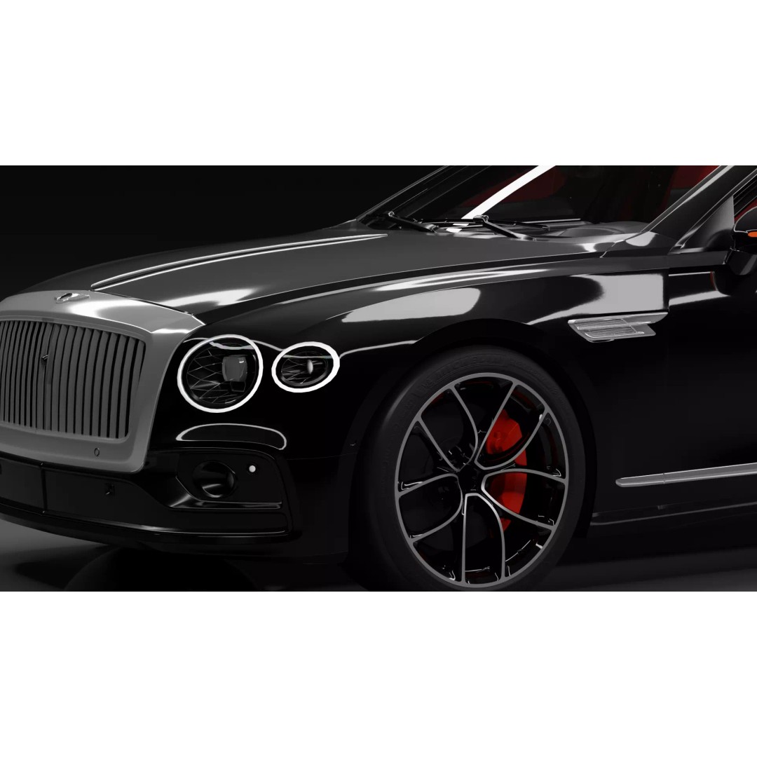Bentley Flying Spur 3D Model – High Detail Rigged Luxury Car, Blender, FBX, OBJ - View 9