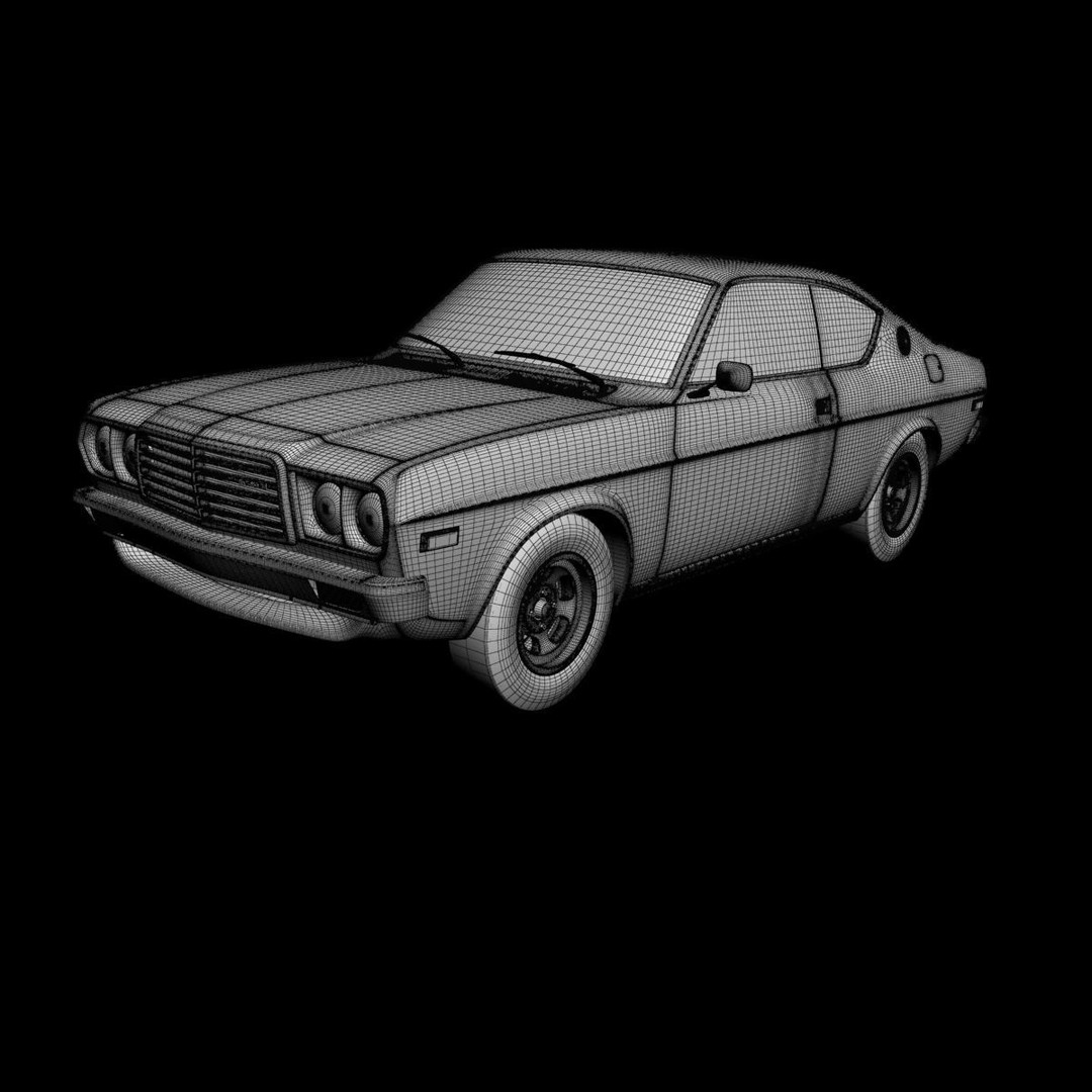 Mazda 929 LA3 3D Model – High Poly Antique Coupe, FBX & OBJ