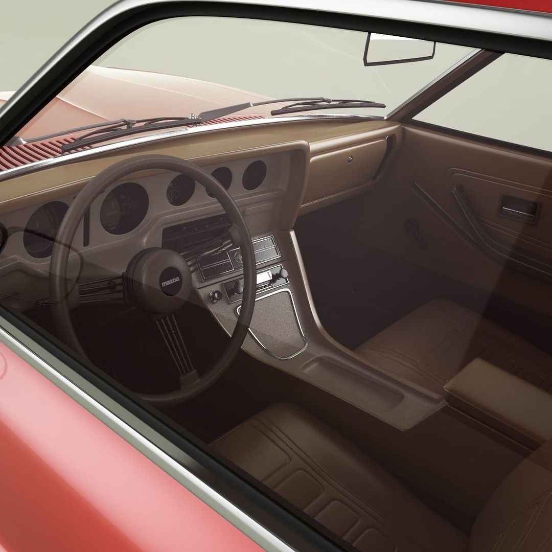 Mazda 929 LA3 3D Model – High Poly Antique Coupe, FBX & OBJ - View 10