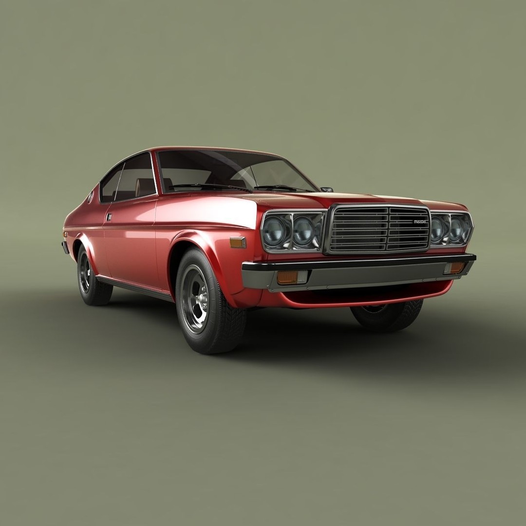 Mazda 929 LA3 3D Model – High Poly Antique Coupe, FBX & OBJ - View 11
