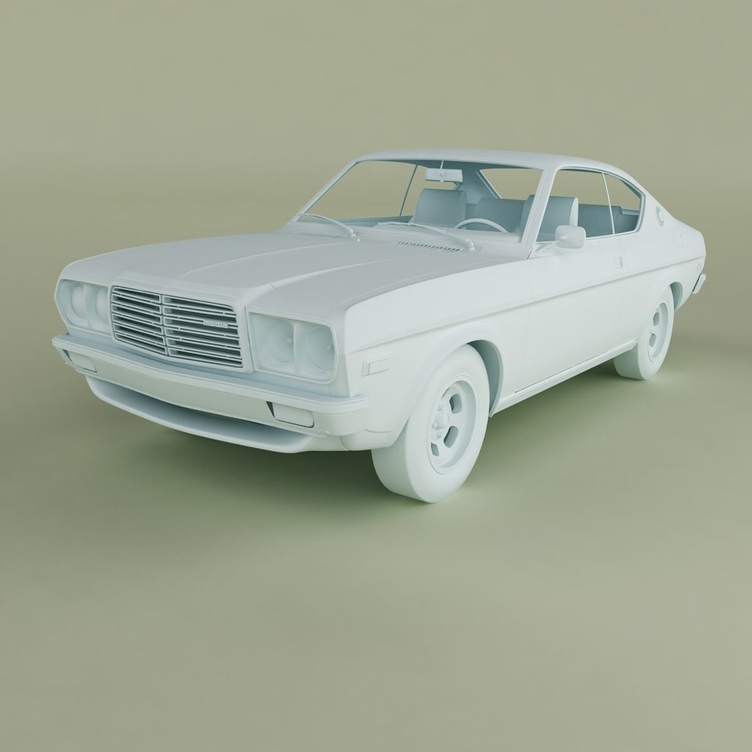 Mazda 929 LA3 3D Model – High Poly Antique Coupe, FBX & OBJ - View 12