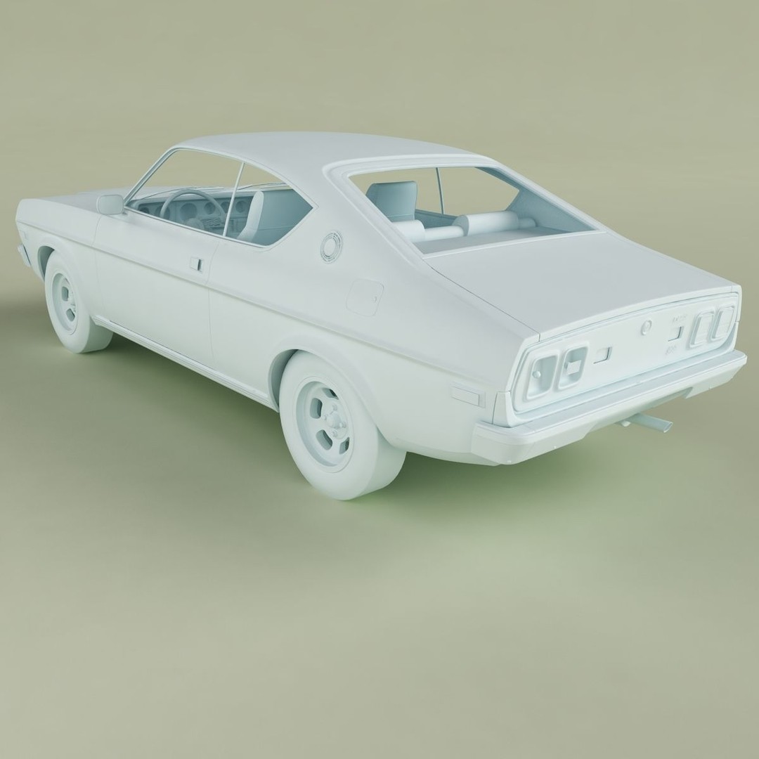 Mazda 929 LA3 3D Model – High Poly Antique Coupe, FBX & OBJ - View 14