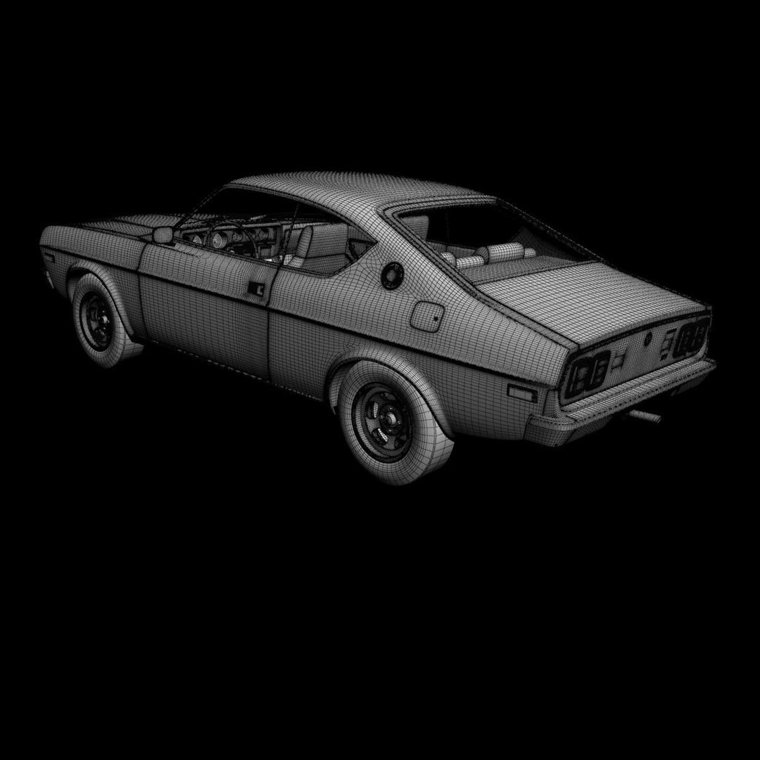 Mazda 929 LA3 3D Model – High Poly Antique Coupe, FBX & OBJ - View 17