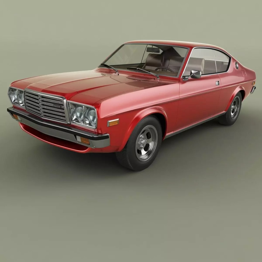 Mazda 929 LA3 3D Model – High Poly Antique Coupe, FBX & OBJ - View 2