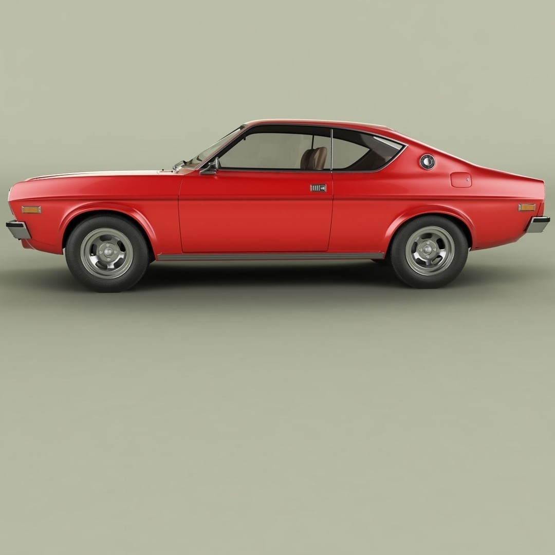 Mazda 929 LA3 3D Model – High Poly Antique Coupe, FBX & OBJ - View 3