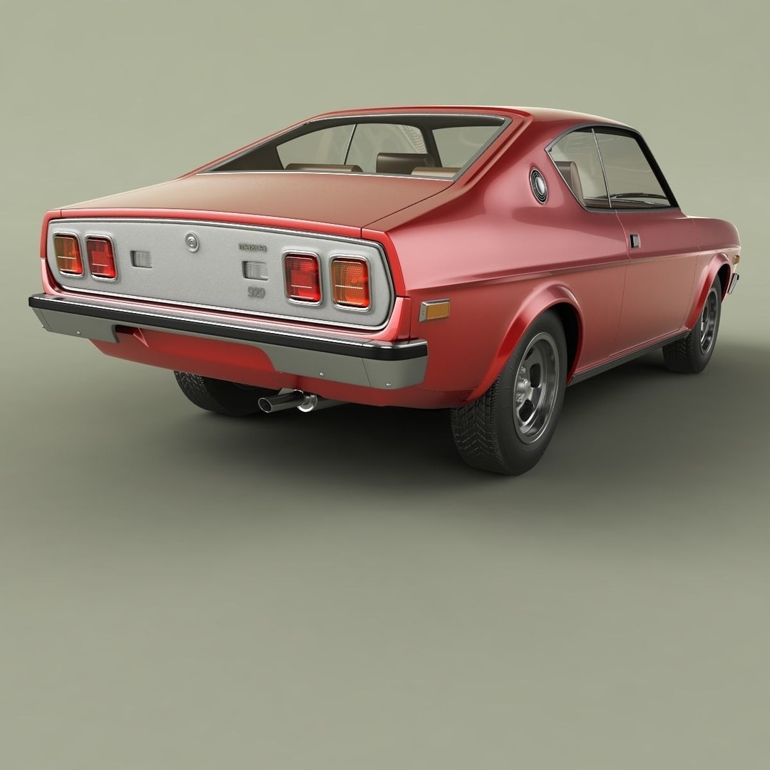 Mazda 929 LA3 3D Model – High Poly Antique Coupe, FBX & OBJ - View 4
