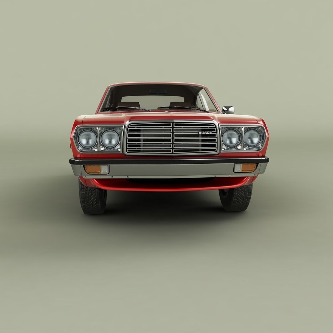 Mazda 929 LA3 3D Model – High Poly Antique Coupe, FBX & OBJ - View 6