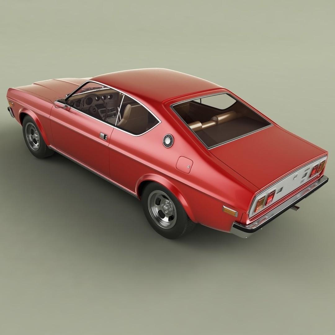 Mazda 929 LA3 3D Model – High Poly Antique Coupe, FBX & OBJ - View 9