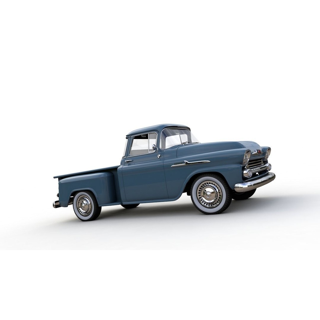 Chevy 3100 Apache Pickup 1958 3D Model – High Detail Game Asset, FBX - View 12