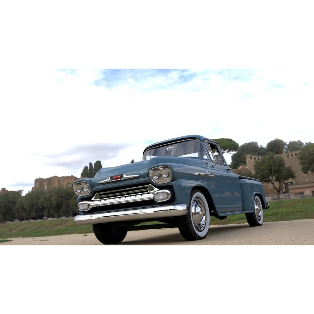 Chevy 3100 Apache Pickup 1958 3D Model – High Detail Game Asset, FBX - View 14