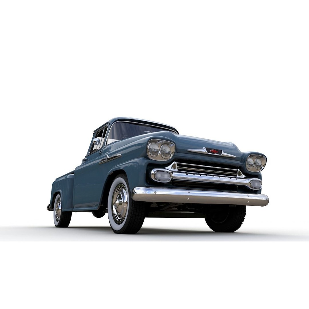 Chevy 3100 Apache Pickup 1958 3D Model – High Detail Game Asset, FBX - View 15