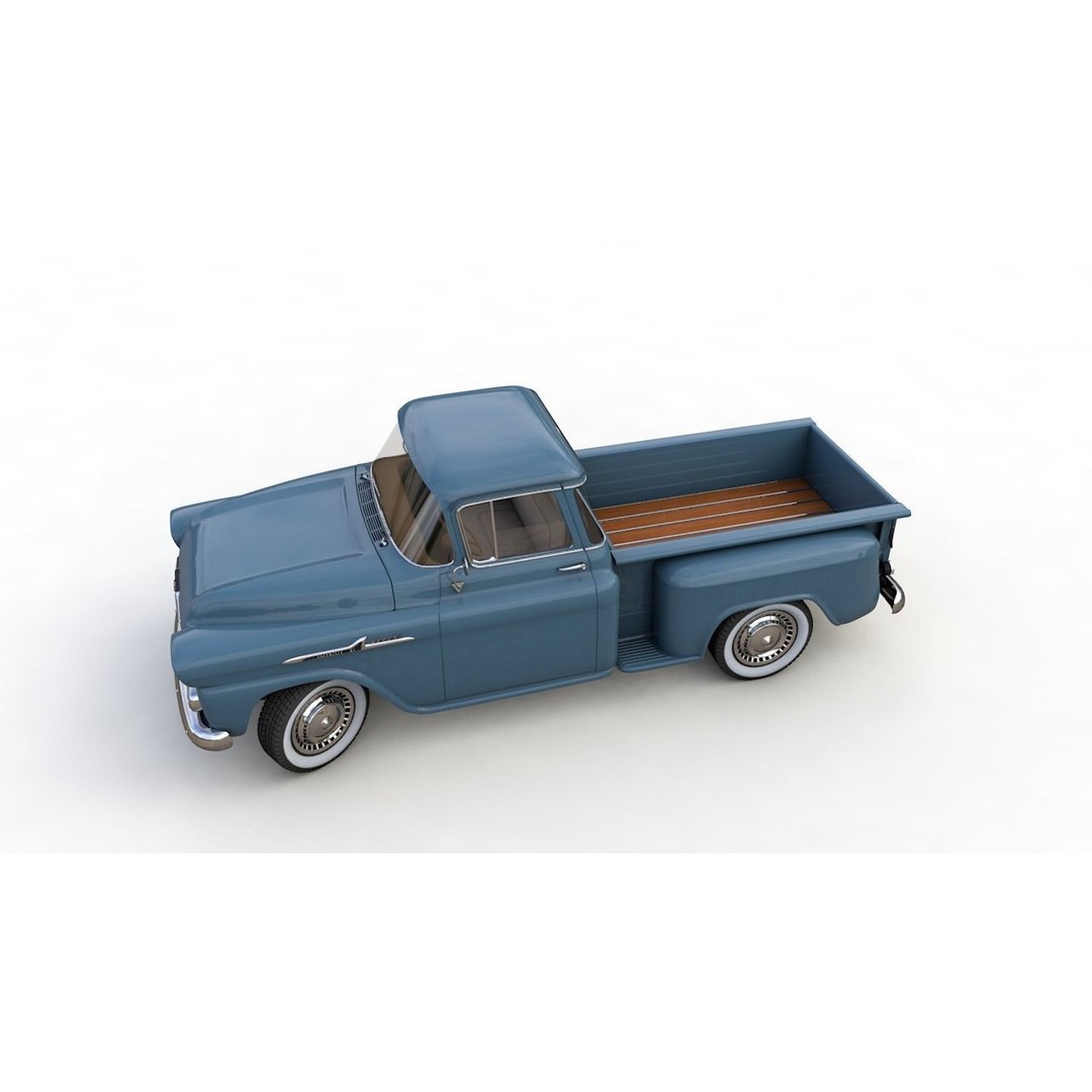 Chevy 3100 Apache Pickup 1958 3D Model – High Detail Game Asset, FBX - View 16