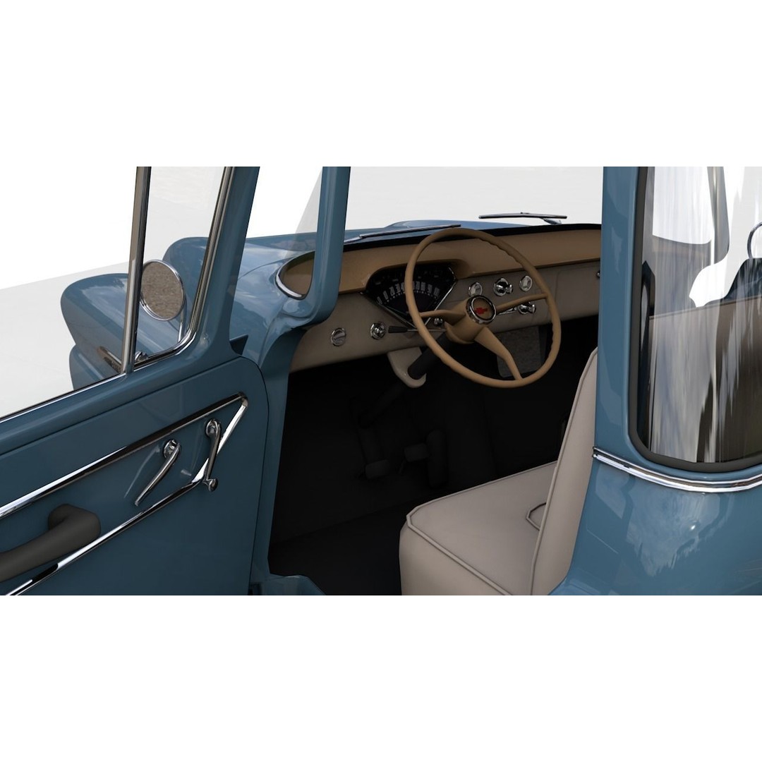 Chevy 3100 Apache Pickup 1958 3D Model – High Detail Game Asset, FBX - View 17