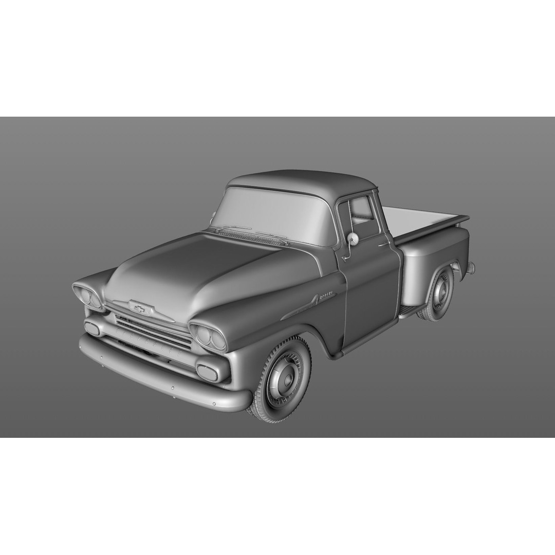 Chevy 3100 Apache Pickup 1958 3D Model – High Detail Game Asset, FBX - View 18