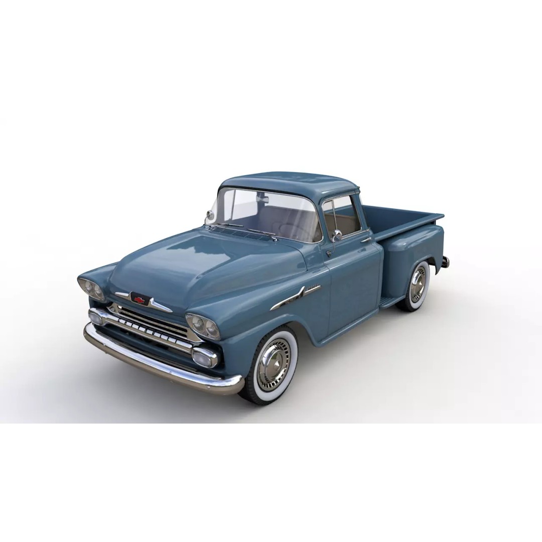 Chevy 3100 Apache Pickup 1958 3D Model – High Detail Game Asset, FBX - View 2